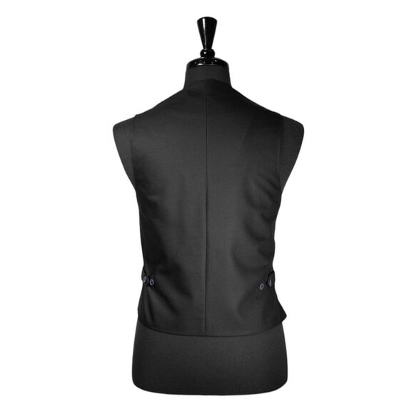 Mens Plaid Vest 40R Orange Yellow Black Wool Waistcoat Wedding Prom Formal Party - Picture 2 of 8